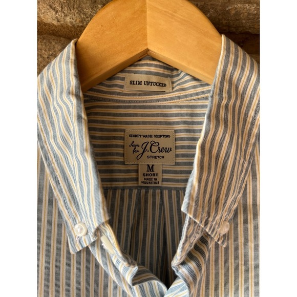 J Crew Slim Untucked Shirt Blue Stripe - Picture 2 of 7